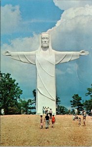 Vtg The Christ of the Ozarks Jesus Statue Eureka Springs Arkansas AR Postcard