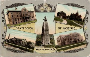 Wahpeton ND State School of Science Multiview c1918 Postcard G82 *as is