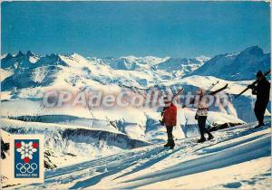 Postcard Modern Semi Alpes d'Huez (altitude 1,860 m) 3rd top section of Telep...