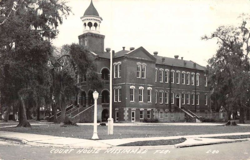 Kissimmee Florida Court House Real Photo Vintage Postcard AA16368 