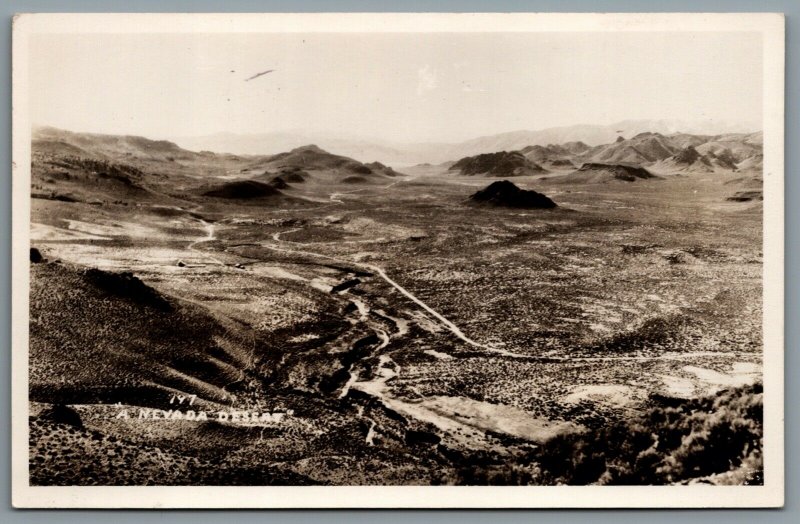 Postcard RPPC c1950s Nevada NV A Nevada Desert Hilltop View