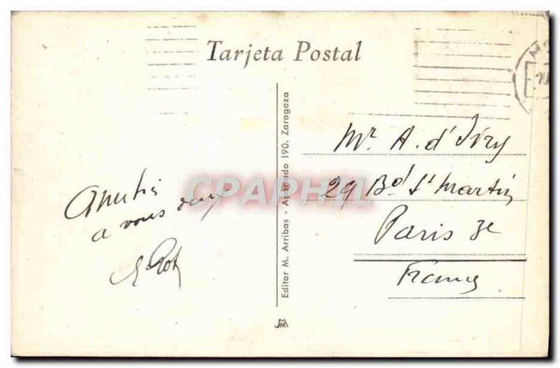 Old Postcard Madrid Puerta del Sol