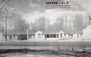 Englewood Colorado Motel-4-U, Exterior, B/W Photo Print Vintage Postcard U7147