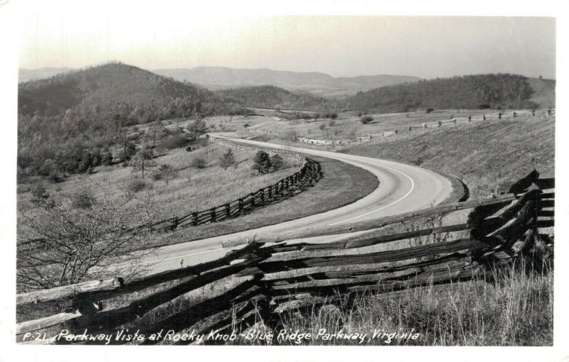 USA Parkway Vista at Rocky Knob Blue Ridge Parkway Virginia RPPC 03.31