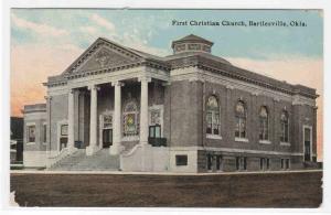 First Christian Church Bartlesville Oklahoma 1910c postcard