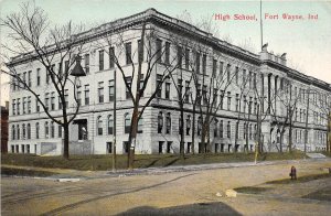 Fort Wayne Indiana c1910 Postcard High School