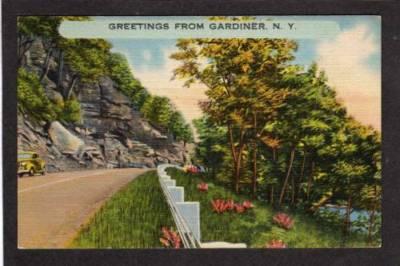 NY Greetings from GARDINER NEW YORK PC Linen Postcard