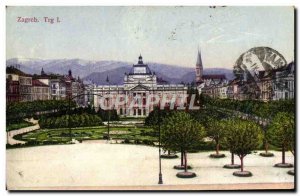 Old Postcard Zagreb Trg the