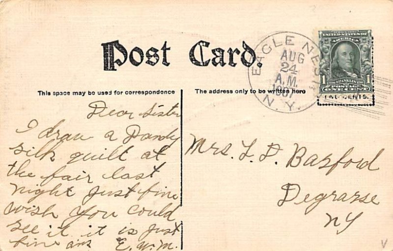 On a Flying Trip Toy Doll 1907 postal marking on front