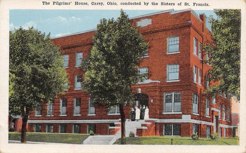 Carey OH~Nuns w/Habits @ Steps of the Pilgrim's House~Sisters of St Francis 1922 