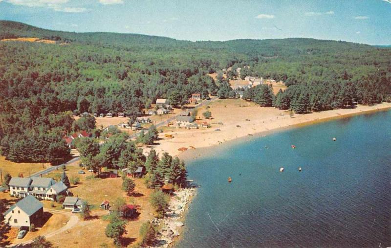 Sebago Lake Maine Nason's Beach Air View Vintage Postcard JA4741431