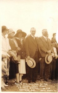 H10/ Ardmore South Dakota Postcard RPPC c20s President Coolidge Farm Picnic