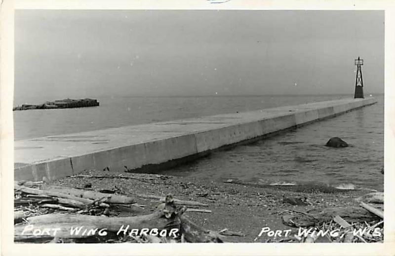 RPPC View at Port Wing Harbor Port Wing Wisconsin WI