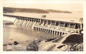 Lake of the Ozarks Missouri~Bagnell Dam~US 54~RR Tracks Aerial View~'30s RPPC