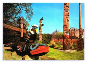 Thunderbird Park Victoria B. C. Canada Totem Poles Continental View Card
