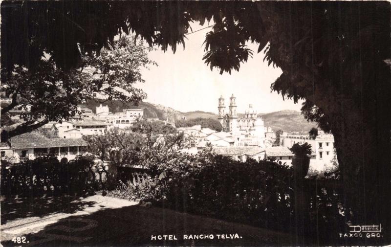 TAXCO GUERRERO MEXICO~HOTEL RANCHO TELVA~DESENTIS PANORAMA REAL PHOTO POSTCARD