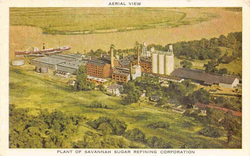 Savannah Sugar Refinery US 17 Port Wentworth Georgia 1930s postcard