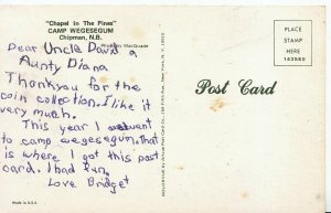 Canada Postcard - Chapel in The Pines - Camp Wegesegum - Chipman - Ref A2706