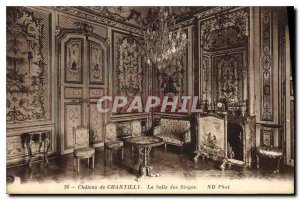 Old Postcard Chateau de Chantilly The Monkey Room