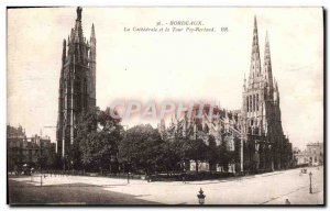 Old Postcard The Cathedral And The Bordeaux Pey Berland Tower