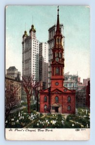 St Paul's Chapel New York City NY NYC UNP DB Postcard P3