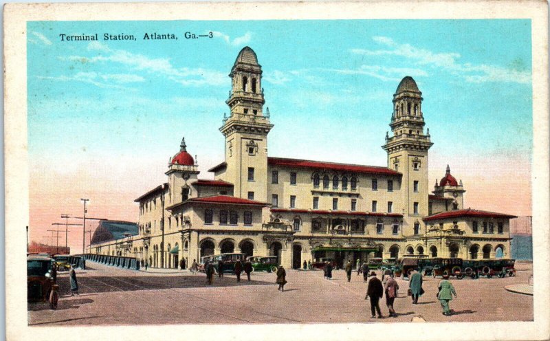 1920s Terminal Station Train Station Atlanta GA Postcard