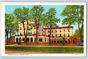 Provo Utah UT Postcard Roberts Hotel Building Exterior View 1940 Vintage Antique