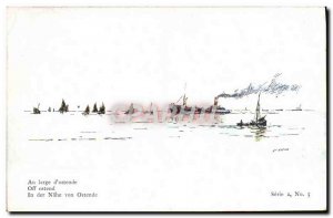 Postcard Old Ship Sailboat Offshore d & # 39Ostende
