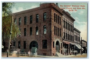 c1910's The Citizen's National Bank Corner Fourth Irwin Pennsylvania PA Postcard