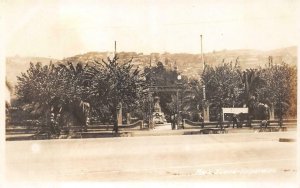 RPPC PARK SCENE VALPARAISO CHILE REAL PHOTO POSTCARD (1920s)