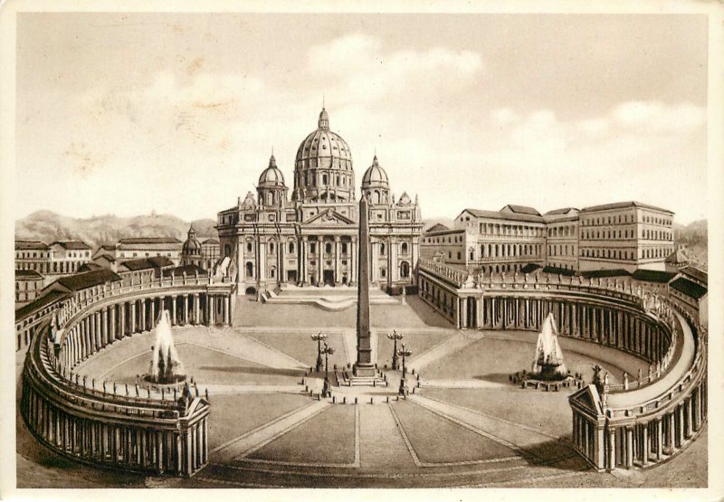 Italy Roma str peter's square the basilica Postcard