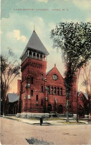 Utica New York 1913 Postcard Park Baptist Church