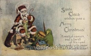 Christmas Santa Claus 1919 some corer wear, postal marking left from corner, ...