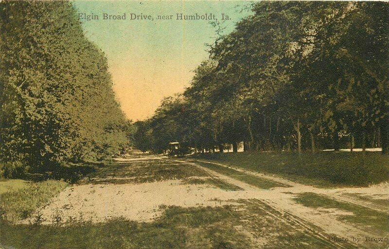 Brown Elgin Broad Drive Humboldt Iowa 1911 Postcard 20-11978