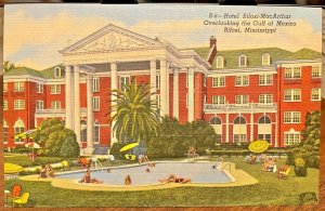 Linen Postcard Hotel Biloxi-MacArthur Gulf of Mexico Biloxi, Mississippi~135695