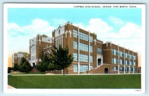 FORT WORTH, Texas TX ~ CENTRAL HIGH SCHOOL - Senior ca 1920s Postcard