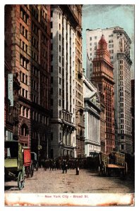 Antique Broad Street, New York City, NY Postcard