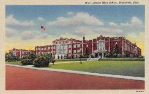 MANSFIELD, OH Ohio  SENIOR HIGH SCHOOL  Richland Co  c1940's Curteich Postcard