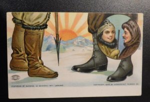 Mint USA Advertising Postcard Woonsocket Rubber Co Footwear of Nations Lapland