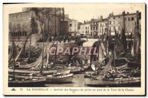 Old Postcard Boat La Rochelle Arrival of fishing boats at the foot of the Tow...
