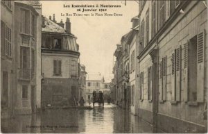 CPA MONTEREAU Inondation 1910 Rue Thiers (19552)