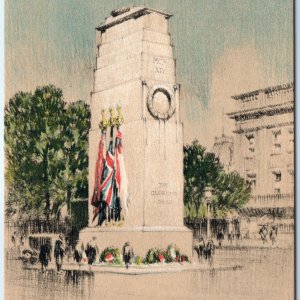 c1920s London, England Cenotaph War Memorial Whitehall Union Jack Flag Pike A351