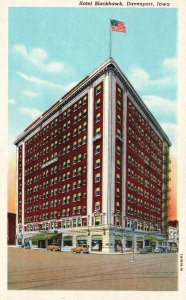 Vintage Postcard Fine & High Hotel Blackhawk Davenport Iowa Hickeys Brothers Pub