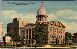 Postcard COURT HOUSE SCENE Springfield Illinois IL AM5130