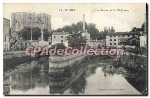 Old Postcard Niort La Sevre and Chateau