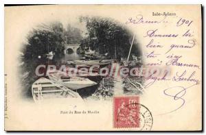 Postcard Old Bridge Of L'Isle Adam Bras Du Moulin
