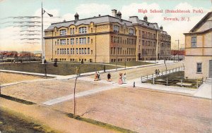 High School, Branchbrook Park, Newark, N.J., Early Postcard, Used in 1910