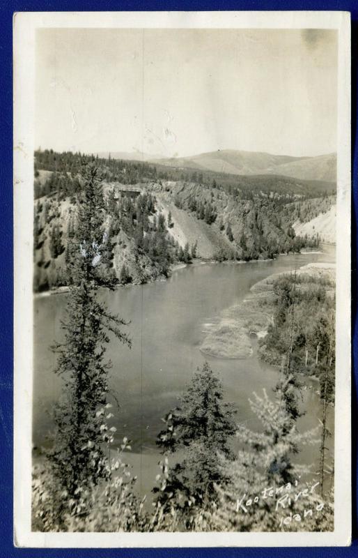 Kootenai River view Idaho id real photo postcard RPPC 