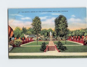 Postcard The Grotto Shrine Of The Little Flower Royal Oak Michigan USA