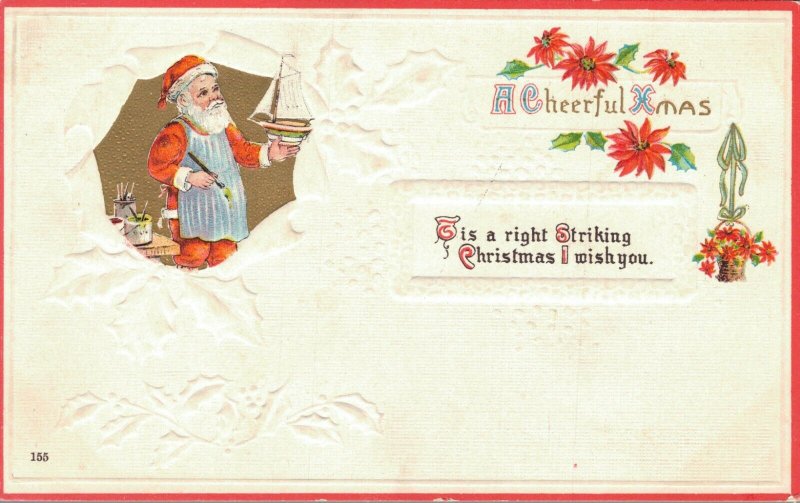 Santa Claus Vintage Postcard A Cheerful Xmas Embossed 03.31